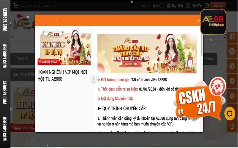 Khuyến mãi AE888 siêu hấp dẫn, quà cực khủng cho thành viên VIP